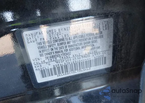 2020 Nissan Sentra Sv Xtronic Cvt из США, поврежденный, VIN 3N1AB8CV0LY263462